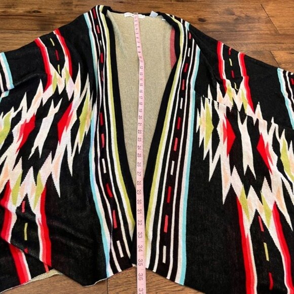 Rancho Estancia Western Aztec Colorful Print Shawl Poncho OS Rodeo Festival - Picture 7 of 7